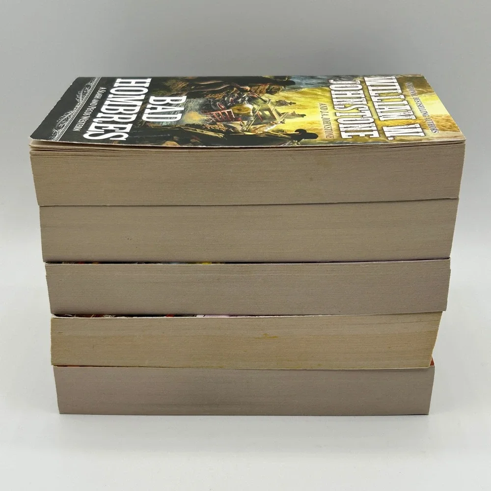 BUNDLE Johnstone 5 Western Fiction Book Lot Paperback Cowboy Action Adventure‎